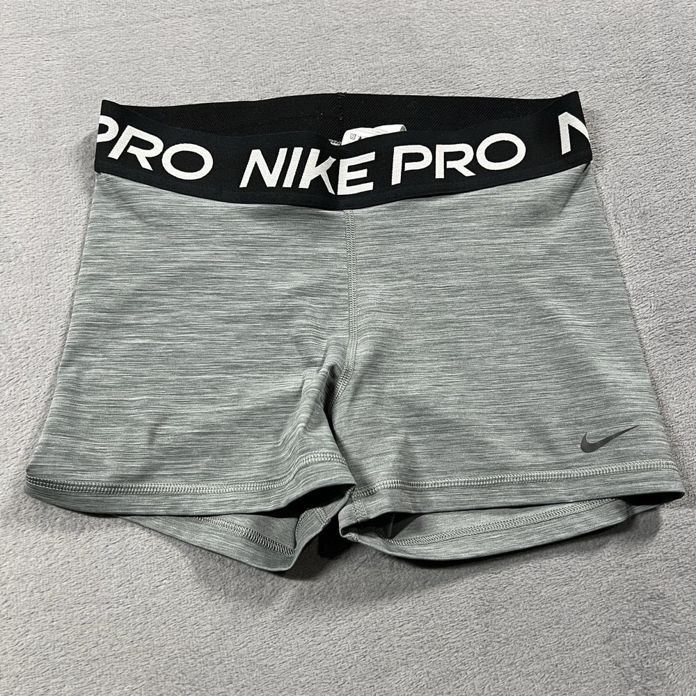 Nike Pro Shorts Womens L‎ Gray 3" Compression Shorties Dri Fit Gym Training
